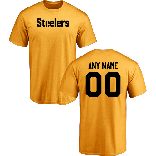Men Pittsburgh Steelers Design Your Own Short Sleeve Custom NFL T-Shirt->nfl t-shirts->Sports Accessory